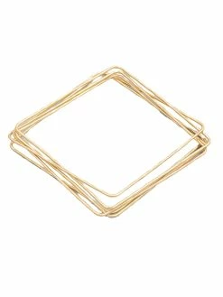 Jewelry Thin Square Cutout Bracelet Set Bracelets