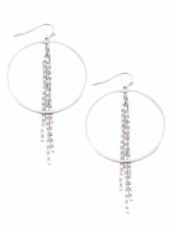 Jewelry Circle Cutout Chain Fringe Earrings