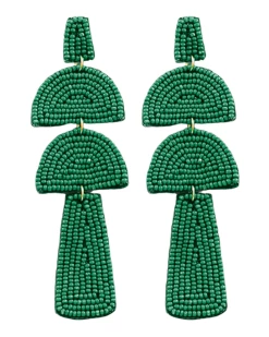 Golden Stella Seed Beads Mushroom Shape Earrings