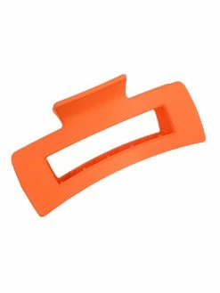 Accessories Run That Ball Matte Orange Rectangle Claw Clip