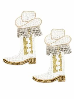 Jewelry Beaded Cowboy Boot Earrings