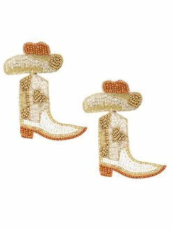 Jewelry Beaded Cowboy Hat And Boots Earrings