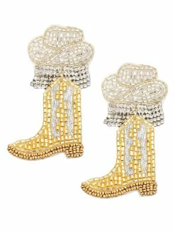Jewelry Beaded Cowboy Boot Earrings