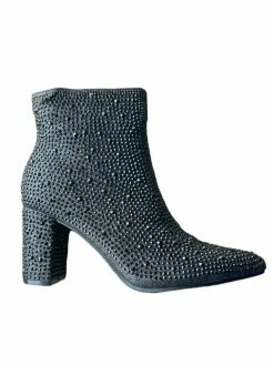 Ccocci A Little Glam Black Rhinestone Booties Footwear