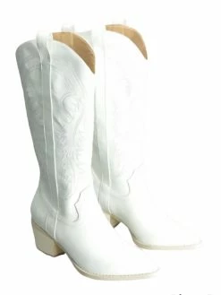 MiiM Footwear Glitters High White Western Boot