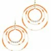 Golden Stella Orange And White Bead Circle Earrings Gameday