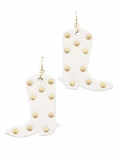 Golden Stella Suede Cowboy Boots Earrings