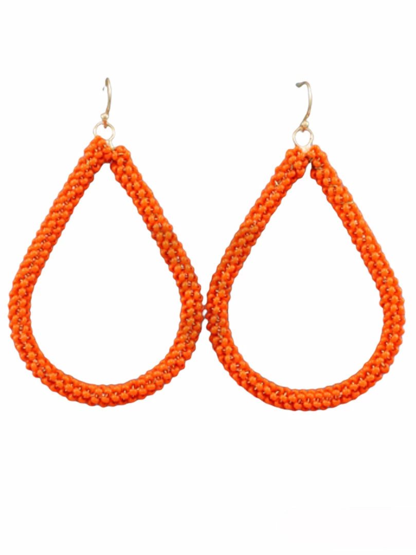 New 🤩 Golden Stella Jewelry Orange Beaded Teardrop Earrings 🥰 1 Golden Stella Jewelry Orange Beaded Teardrop Earrings