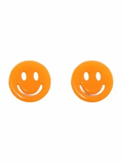 Golden Stella Acrylic Orange Smiley Face Studs