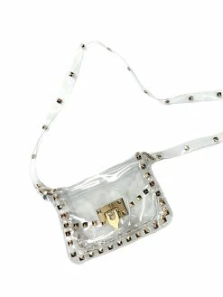 Josie's Boutique Clear Gold Studded Snap Front Handbag Accessories