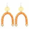 Golden Stella Arch Sparkling Tube Earrings