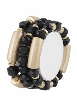 Siete Crystal Black Tube Bracelet