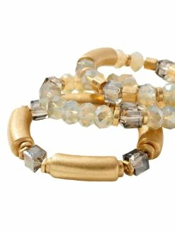 Siete Crystal Gray Tube Bracelet