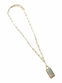 Siete Stone Pendant Chain Necklace Necklaces