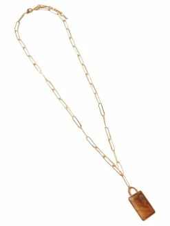 Siete Stone Pendant Chain Necklace Necklaces