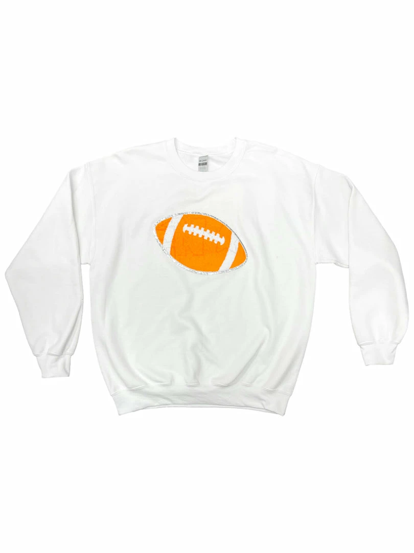 Outlet 😉 Josie's Boutique Chenille Patch Football Time Pullover Apparel 🌟 1 Josie's Boutique Chenille Patch Football Time Pullover Apparel