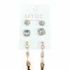 Ashlee Corp 3 Pair Gold Earring Set Earrings