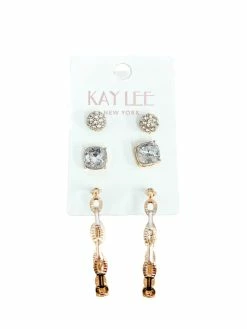 Ashlee Corp 3 Pair Gold Earring Set Earrings