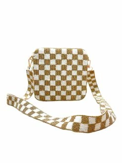 Josie's Boutique Seed Bead Checker Crossbody Box Bag Bags
