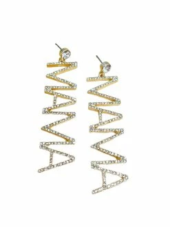 La Bien Aimee Mama Pave Stone Earrings