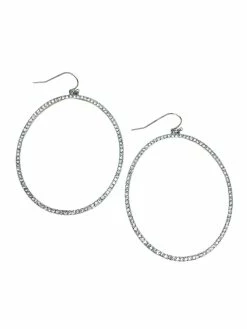 La Bien Aimee Oval Pave Stone Earrings
