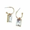 La Bien Aimee Open Hoop With Glass Bead Earrings