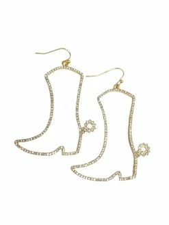 La Bien Aimee Pave Stone Cowboy Boots Earrings