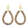 Golden Stella Sparkling Tube Teardrop Earrings