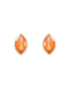 Golden Stella Epoxy Football Stud Earrings Jewelry