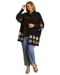 Apparel-Curvy Girl Curvy Take On Me Crochet Kimono