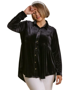 Apparel-Curvy Girl Curvy Time Of My Life Velvet Top