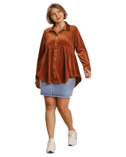 Apparel-Curvy Girl Curvy Time Of My Life Velvet Top