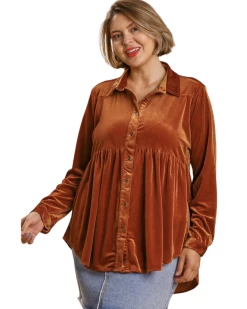 Apparel-Curvy Girl Curvy Time Of My Life Velvet Top