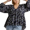 Apparel-Curvy Girl Curvy Think I Love You Floral Babydoll Top