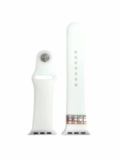 A.N Enterprises Solid Silicone Band With Diamond Set Rings Watch Bands