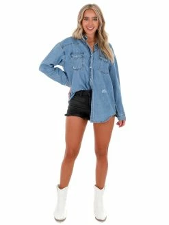 Risen Jeans Tops Something About You Denim Shirt