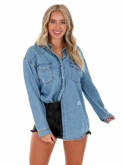 Risen Jeans Tops Something About You Denim Shirt