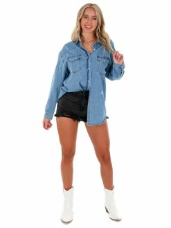Risen Jeans Tops Something About You Denim Shirt