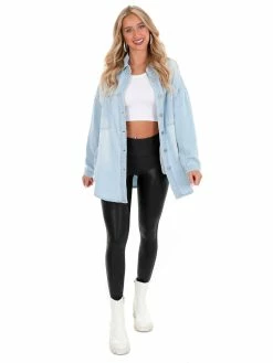 Risen Jeans Cuteness Overload Denim Shacket Tops