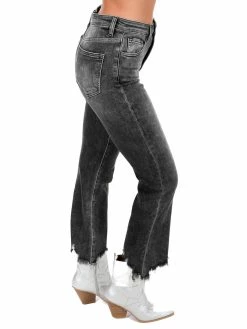 Apparel-Curvy Girl Curvy No Satisfaction Dark Grey Ankle Flare