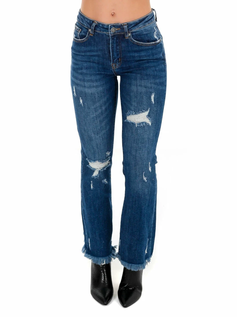 Cheapest 🌟 Apparel-Curvy Girl Curvy Owe You Mid Rise Dark Distressed Ankle Flare 😉 1 Apparel-Curvy Girl Curvy Owe You Mid Rise Dark Distressed Ankle Flare