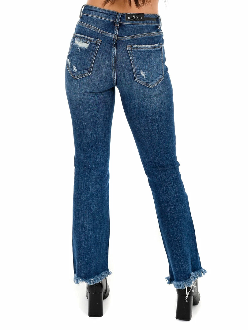 Wholesale ๐ Risen Owe You Mid Rise Dark Distressed Ankle Flare Bottoms ๐ 4 Risen Owe You Mid Rise Dark Distressed Ankle Flare Bottoms