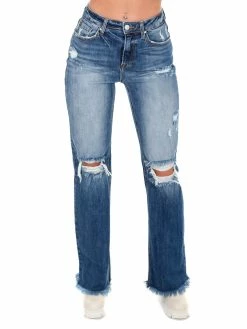 Risen Jeans Bottoms High Rise Straight Jeans