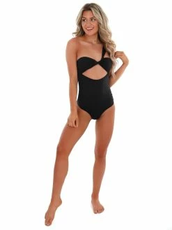 Envya Sale Summer Breeze Black Asymmetrical One Piece Swimsuit