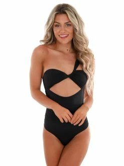 Envya Sale Summer Breeze Black Asymmetrical One Piece Swimsuit