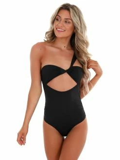 Envya Sale Summer Breeze Black Asymmetrical One Piece Swimsuit