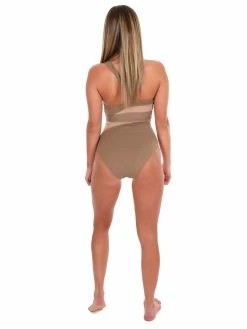 Envya Tropical Tides Taupe Mesh One Piece Swimsuit Sale
