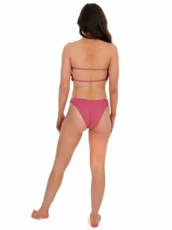 Envya Riding Waves Raspberry Ribbed Two Piece Swimsuit Sale