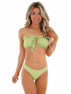 Envya Riding Waves Lime Ribbed Two Piece Swimsuit Sale