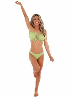 Envya Riding Waves Lime Ribbed Two Piece Swimsuit Sale